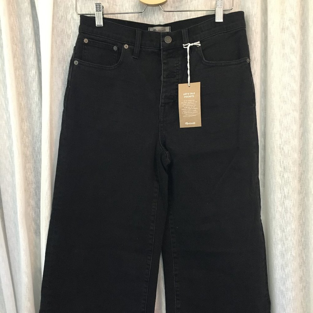 Madewell Wide-Leg High-Waisted Black Denim